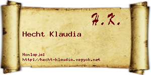 Hecht Klaudia névjegykártya
